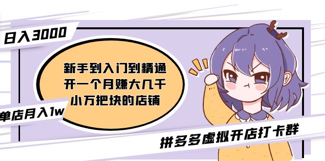 图片[1]-【2023.02.27】拼多多虚拟开店打卡群：入门到精通（昨日群里有小伙伴日入3000+）2月26更新百度网盘免费下载-芽米宝库