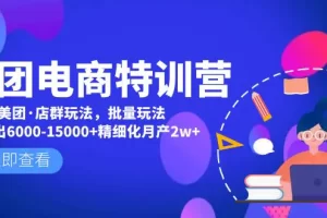 【2023.02.16】美团电商特训营：美团·店群玩法，无脑铺货月产出6000-15000+精细化月产2w+百度网盘免费下载-芽米宝库