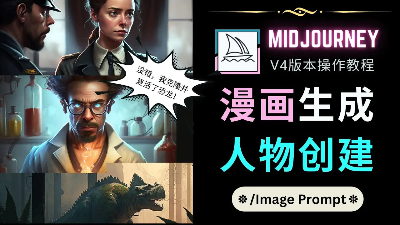 图片[1]-【2023.02.14】Midjourney V4版本操作教程：2个简单参数，完成漫画生成，人物创建百度网盘免费下载-芽米宝库