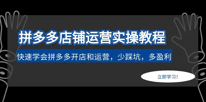 图片[1]-【2023.02.13】拼多多店铺运营实操教程：快速学会拼多多开店和运营，少踩坑，多盈利百度网盘免费下载-芽米宝库