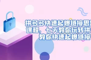 【2023.02.10】拼多多快速起爆链接思路1.0课程，七天教你玩转拼夕夕，教你快速起爆链接百度网盘免费下载-芽米宝库