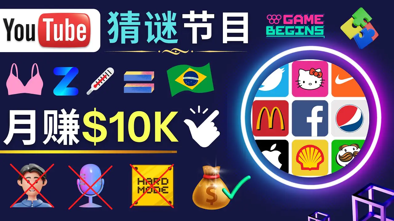 图片[1]-【2023.02.09】适合新手的视频剪辑方法，搜集图片 制作猜谜游戏Youtube视频 月入过万美元百度网盘免费下载-芽米宝库