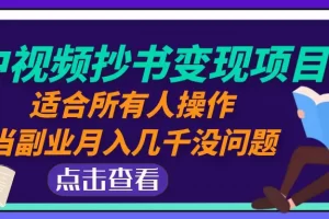 【2023.02.07】中视频抄书变现项目：适合所有人操作，当副业月入几千没问题！百度网盘免费下载-芽米宝库