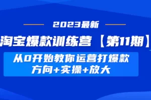 【2023.02.03】淘宝爆款训练营【第11期】 从0开始教你运营打爆款，方向+实操+放大百度网盘免费下载-芽米宝库