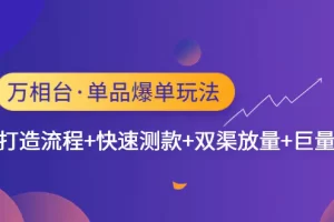 【2023.02.02】万相台·单品爆单玩法，单爆打造流程+快速测款+双渠放量+巨量引爆百度网盘免费下载-芽米宝库