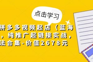 【2023.01.28】小乔·拼多多视频起店（蓝海项目），纯推广起链接实战，多玩法合集-价值2678元百度网盘免费下载-芽米宝库