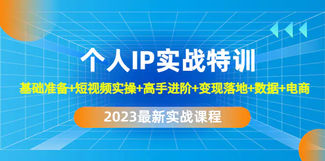 图片[1]-【2023.01.23】2023个人IP实战特训：基础准备+短视频实操+高手进阶+变现落地+数据+电商百度网盘免费下载-芽米宝库