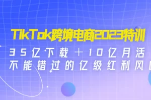 【2023.01.15】TikTok跨境电商2023特训：35亿下载＋10亿月活，不能错过的亿级红利风口百度网盘免费下载-芽米宝库
