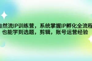 【2023.01.12】自然流IP训练营，系统掌握IP孵化全流程，也能学到选题，剪辑，账号运营经验百度网盘免费下载-芽米宝库