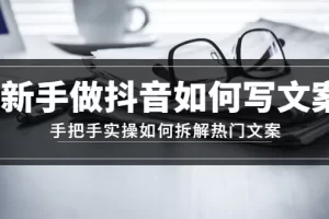 【2023.01.02】新手做抖音如何写文案，手把手实操如何拆解热门文案百度网盘免费下载-芽米宝库