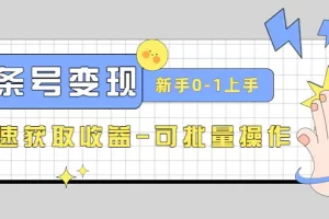 【2022.12.30】2023头条号实操变现课：新手0-1轻松上手，快速获取收益-可批量操作百度网盘免费下载-芽米宝库