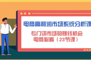 【2022.12.26】电商高利润市场系统分析课：专门讲市场的赚钱机会，电商必看（23节课）百度网盘免费下载-芽米宝库