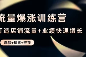 【2022.12.13】流量爆涨训练营：打造店铺流量+业绩快速增长 (爆款+搜索+推荐)百度网盘免费下载-芽米宝库
