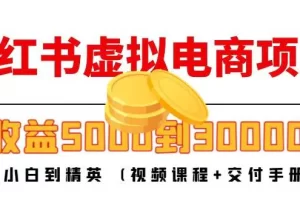 【2022.12.06】小红书虚拟电商项目：从小白到精英 月收益5000到30000 (视频课程+交付手册)百度网盘免费下载-芽米宝库