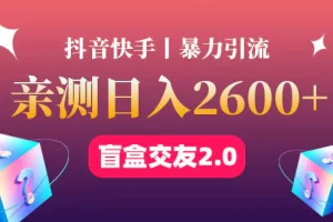 【2022.12.05】最高日收益2600+丨盲盒交友蓝海引流项目2.0，可多账号批量操作！百度网盘免费下载-芽米宝库