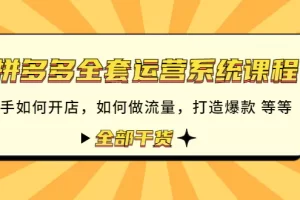 【2022.12.03】拼多多全套运营系统课程：新手如何开店 如何做流量 打造爆款 等等 全部干货百度网盘免费下载-芽米宝库