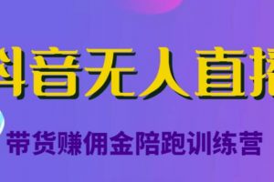 【2022.11.29】抖音无人直播带货赚佣金陪跑训练营，从0开始看完就能实操，日赚5000元（价值6980元）百度网盘免费下载-芽米宝库