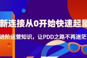 【2022.11.26】新连接从0开始快速起量：进阶运营知识，让拼多多之路不再迷茫！百度网盘免费下载-芽米宝库