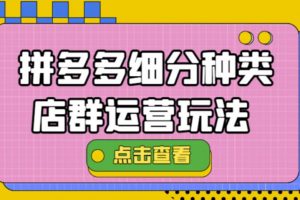 【2022.11.24】拼多多细分种类店群运营玩法3.0，11月最新玩法，小白也可以操作百度网盘免费下载-芽米宝库