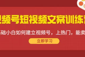 【2022.11.12】视频号短视频文案训练营：0基础小白如何建立视频号，上热门，能卖货！百度网盘免费下载-芽米宝库