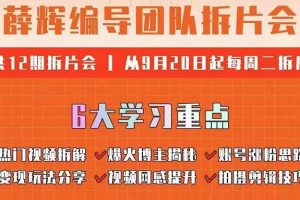 【2022.11.09】薛辉编导团队拆片会：热门视频拆解，爆火博主揭秘，账号涨粉思路，变现玩法分享等百度网盘免费下载-芽米宝库