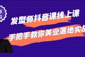 【2022.11.08】发型师抖音课线上课，手把手教你美业落地实战【41节视频课】百度网盘免费下载-芽米宝库
