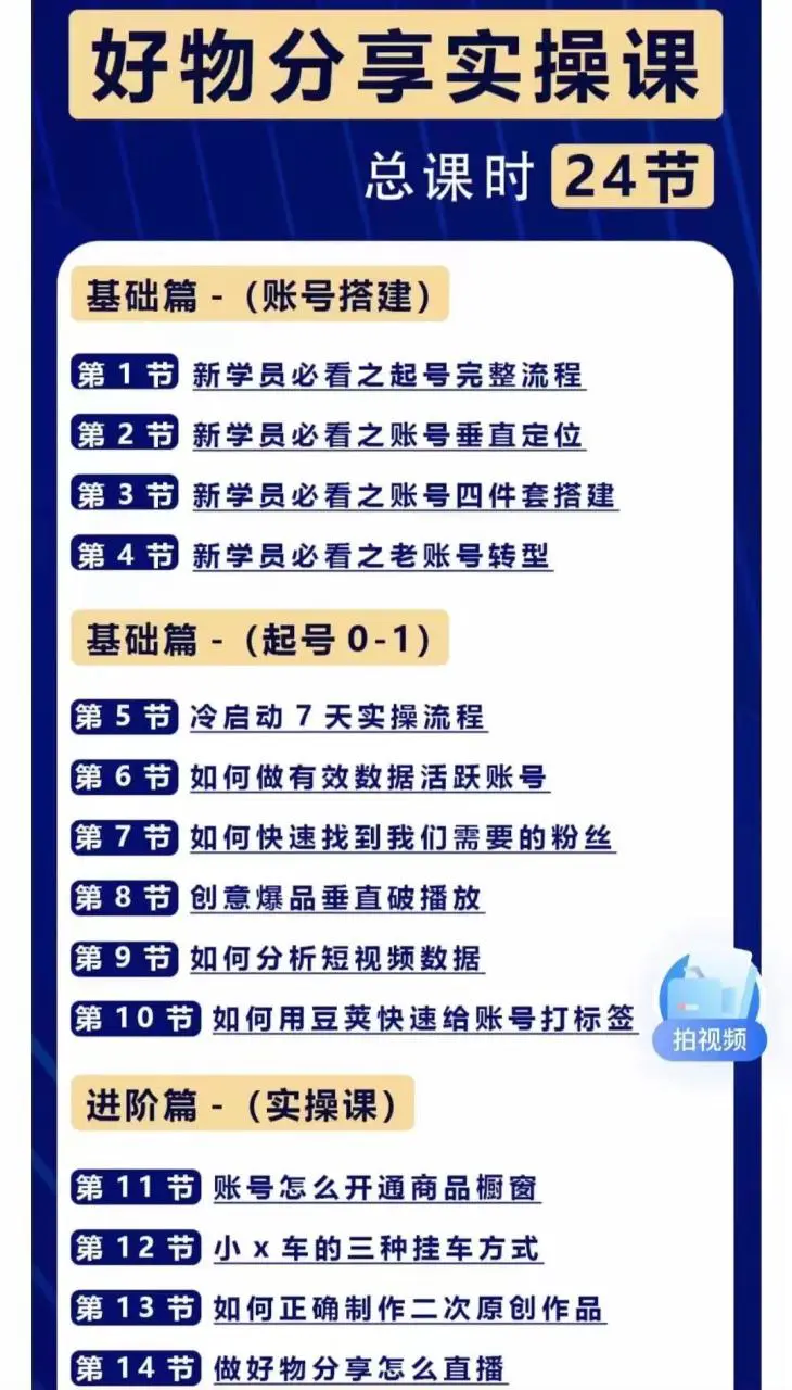 图片[2]-【2022.11.02】好物分享高阶实操课：0基础一部手机做好好物分享带货（24节课）百度网盘免费下载-芽米宝库