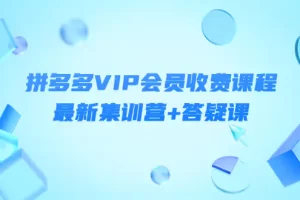 【2022.10.27】某社群·拼多多VIP会员收费课程，最新集训营+答疑课-价值3299元百度网盘免费下载-芽米宝库