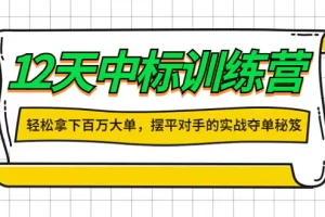 【2022.10.26】12天中标训练营：轻松拿下百万大单，摆平对手的实战夺单秘笈！百度网盘免费下载-芽米宝库