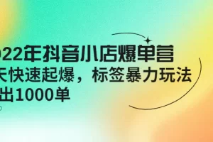 【2022.10.23】2022年抖音小店爆单营【更新10月】 7天快速起爆 标签暴力玩法，日出1000单百度网盘免费下载-芽米宝库