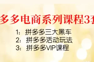 【2022.10.21】拼多多电商系列课程3套：拼多多三大黑车+拼多多活动玩法+拼多多VIP课程百度网盘免费下载-芽米宝库