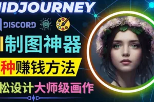 【2022.10.09】利用AI制图神器Midjourney赚钱的3种方法：Midjourney的注册和使用方法百度网盘免费下载-芽米宝库