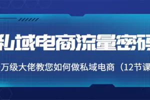 【2022.10.09】私域电商流量密码：千万级大佬教您如何做私域电商（12节课）百度网盘免费下载-芽米宝库