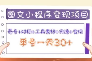 【2022.09.27】图文案小程序变现项目：养号+对标+工具素材+实操+变现，单号一天30+百度网盘免费下载-芽米宝库