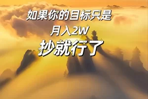 【2022.09.18】如果你的目标只是月入2W，抄就行了百度网盘免费下载-芽米宝库