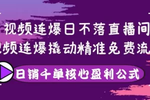 【2022.09.17】视频连爆日不落直播间，视频连爆撬动精准免费流量，日销千单核心盈利公式百度网盘免费下载-芽米宝库