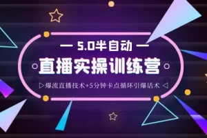 【2022.09.15】蚂蚁·5.0半自动直播2345打法，半自动爆流直播技术+5分钟卡点循环引爆话术百度网盘免费下载-芽米宝库