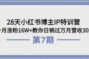 【2022.09.12】28天小红书博主IP特训营《第6+7期》4个月涨粉16W+教你日销过万月营收30万百度网盘免费下载-芽米宝库