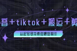 【2022.09.07】百万粉丝博主·抖音+tiktok+搬运+剪映，从起号寻找素材爆款制作！百度网盘免费下载-芽米宝库