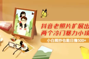 【2022.09.05】抖音老照片扩展出的两个冷门暴力小项目，小白照抄也能日撸500+百度网盘免费下载-芽米宝库