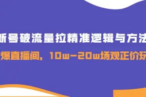 【2022.09.04】新号破流量拉精准逻辑与方法，引爆直播间，10w-20w场观正价玩法百度网盘免费下载-芽米宝库
