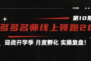 【2022.09.01】《拼多多名师线上领跑28天-第10期》迎战开学季 月度孵化 实操复盘！百度网盘免费下载-芽米宝库