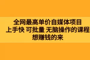 【2022.08.20】全网最单高价自媒体项目：上手快 可批量 无脑操作的课程，想赚钱的来百度网盘免费下载-芽米宝库