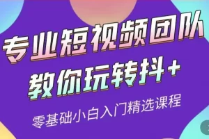 【2022.08.18】专业短视频团队教你玩转抖+0基础小白入门精选课程（价值399元）百度网盘免费下载-芽米宝库