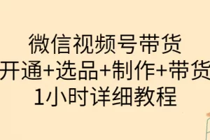【2022.08.18】陈奶爸·微信视频号带货：开通+选品+制作+带货（1小时详细教程）百度网盘免费下载-芽米宝库