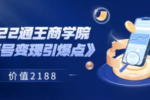 【2022.08.18】2022通王商学院《视频号变现引爆点》 价值2188百度网盘免费下载-芽米宝库