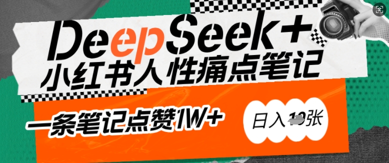 【2025.02.26】AI赋能小红书爆款秘籍：用DeepSeek轻松抓人性痛点，小白也能写出点赞破万的吸金笔记，日入500+百度网盘免费下载-芽米宝库