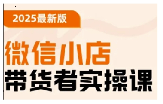 【2025.03.01】2025最新版微信小店带货者实操课，基础操作到高级运营技巧，快速上手百度网盘免费下载-芽米宝库