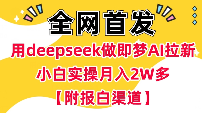 图片[1]-【2025.03.01】用deepseek做即梦Ai拉新 小白实操月入过W+【附报白渠道】百度网盘免费下载-芽米宝库