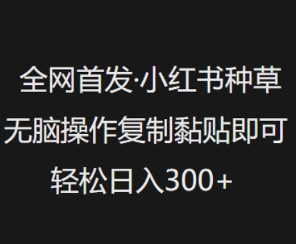 【2025.03.04】全网首发，小红书种草无脑操作，复制黏贴即可，轻松日入300+百度网盘免费下载-芽米宝库